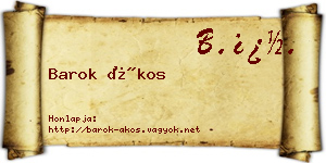 Barok Ákos névjegykártya
